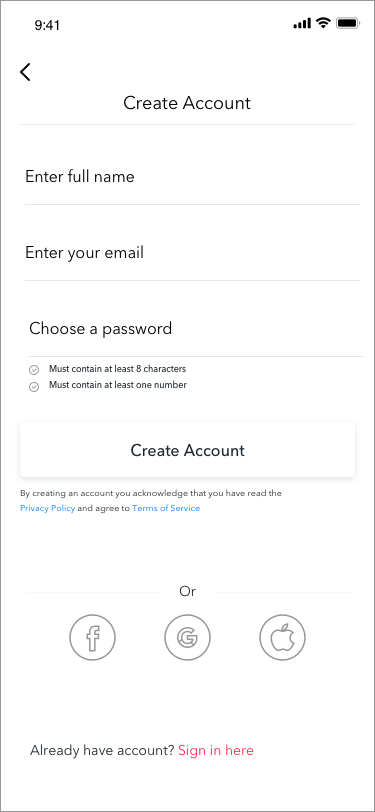 Screen design displayed in a mockup