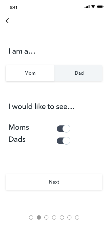 Screen design displayed in a mockup