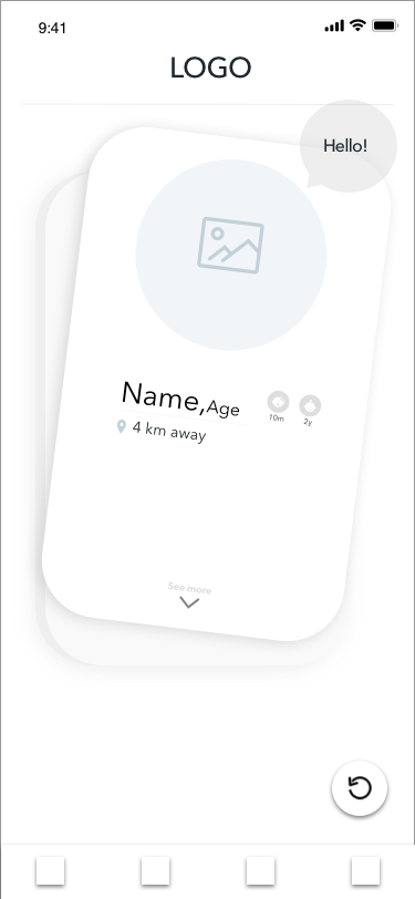 Screen design displayed in a mockup
