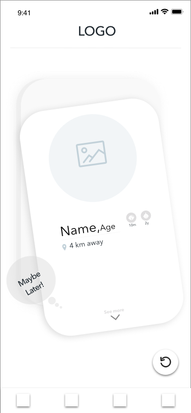 Screen design displayed in a mockup