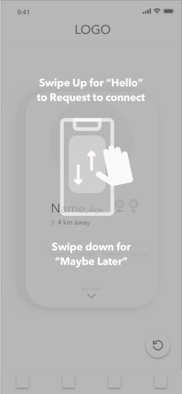 Screen design displayed in a mockup